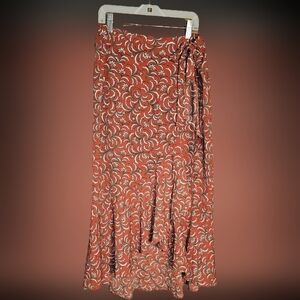 Max Studio Rust Floral Maxi Skirt